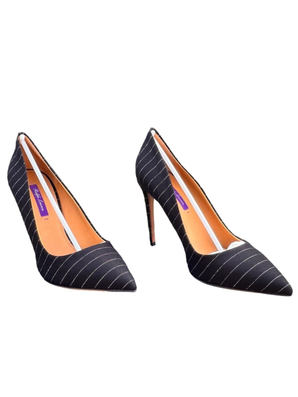 Ralph Lauren Collection Celia Pinstripe Wool Blend Pump EU 40.5 US 10.5 Italy